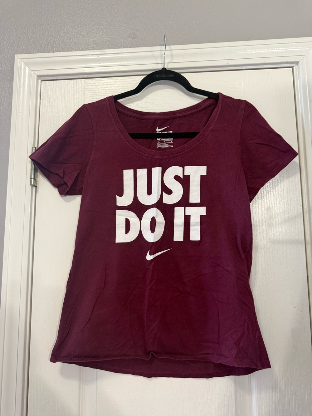 Nike Maroon Short Sleeve 'Just Do It' Graphic Tee